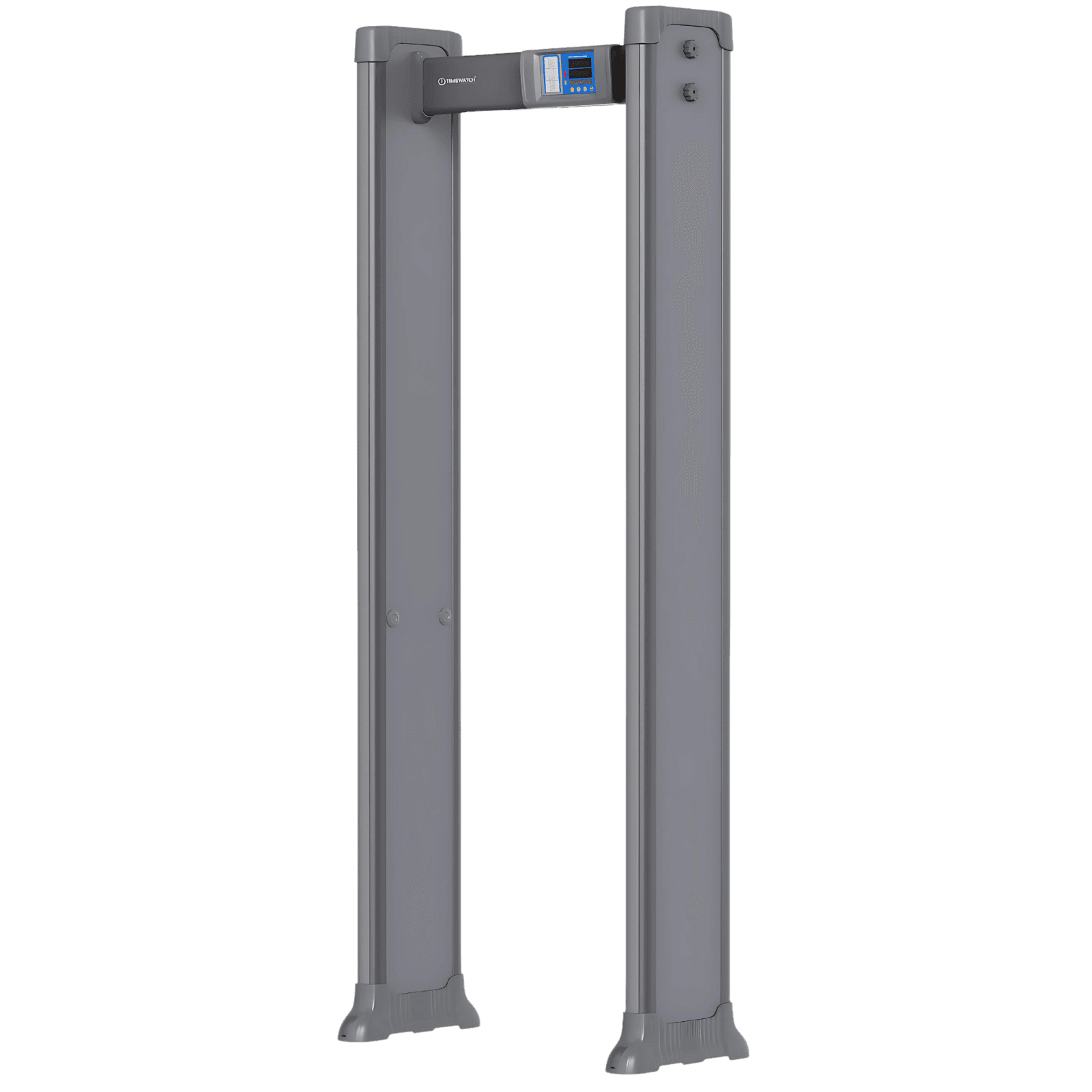TimeWatch walk-through door frame metal detector, the primary screening archway that a body scanner follows