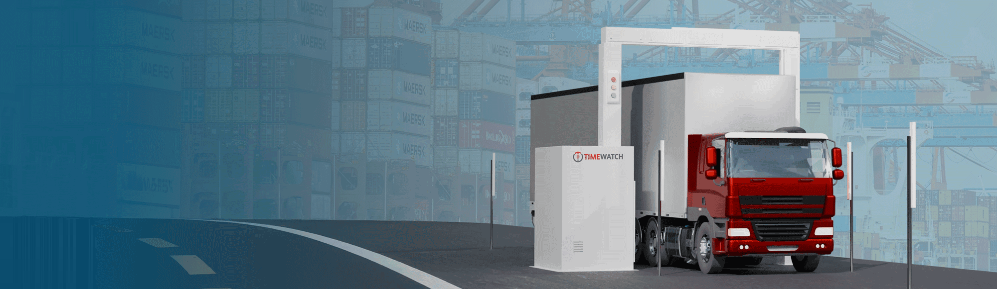 TimeScan cargo and vehicle inspection system scanning a truck